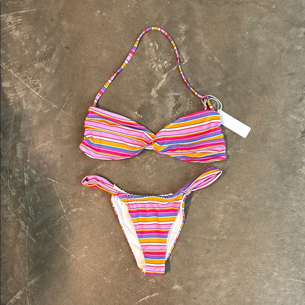 Bright Swimwear Multicolor Striped Bikini Set
